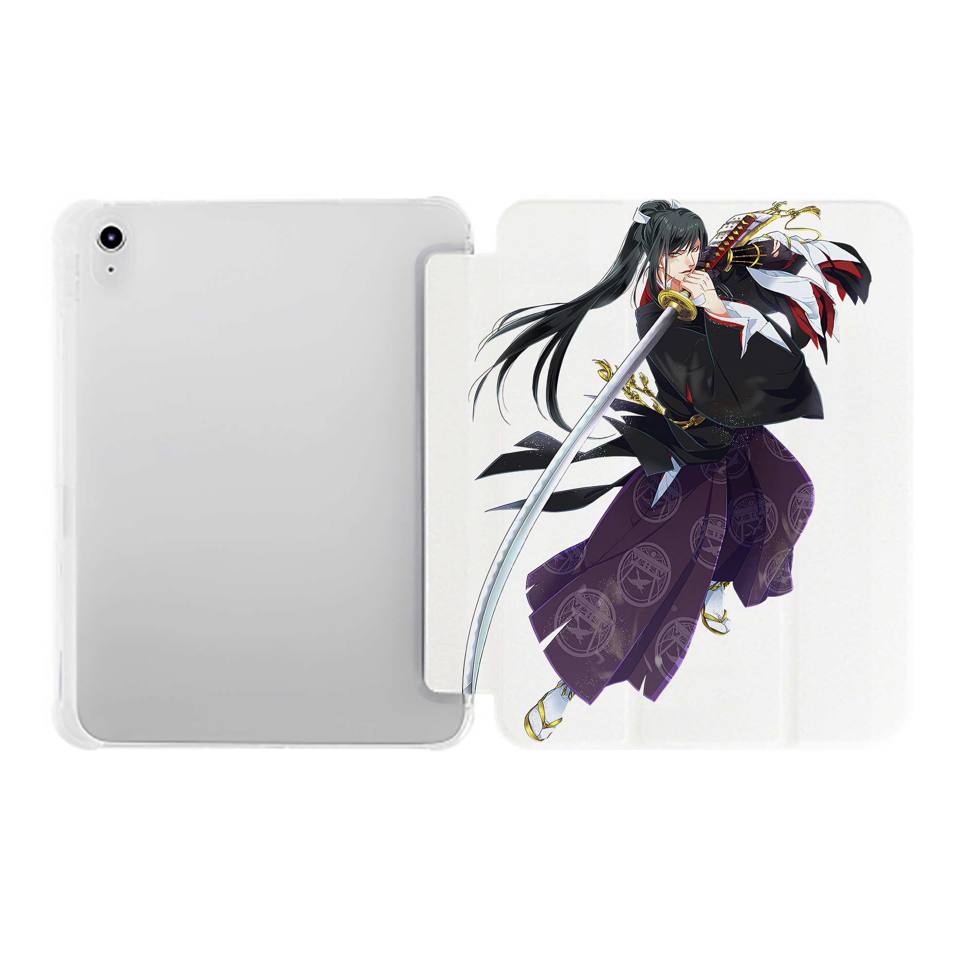 （画像用） 刀剣乱舞 Touken Ranbu IPad ケース ペン収納付き 三つ折りスタンド PUレザー×シリコン 対応機種9.5/10.5/10.9インチ